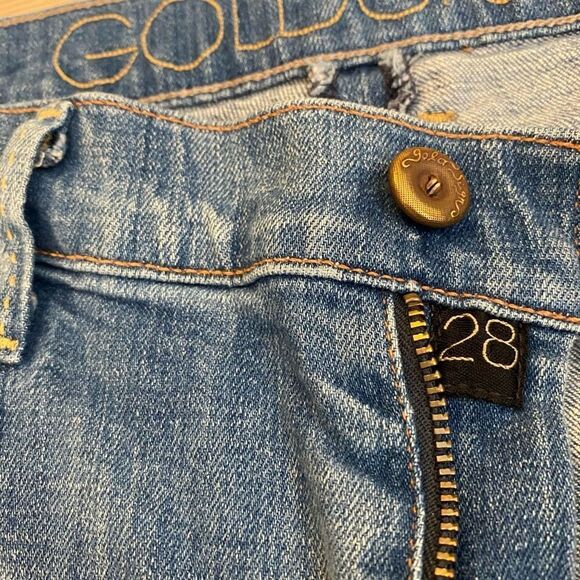 Goldsign Jeans "Wore" Blue Wide Leg Stretch Low Rise  Sz 28 - Picture 16 of 16